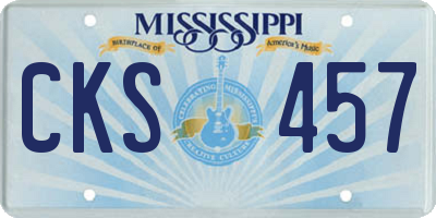 MS license plate CKS457