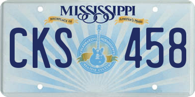 MS license plate CKS458