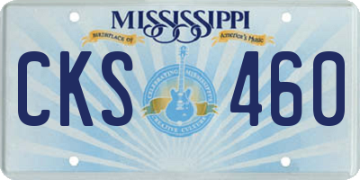 MS license plate CKS460