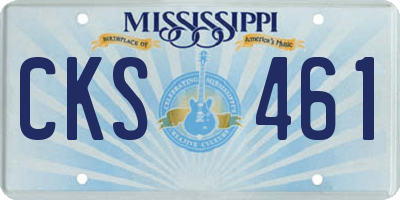MS license plate CKS461