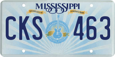 MS license plate CKS463
