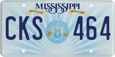 MS license plate CKS464