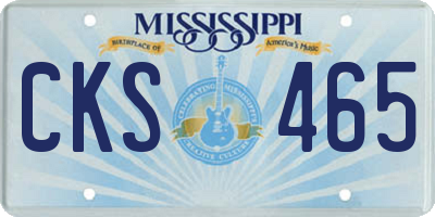 MS license plate CKS465