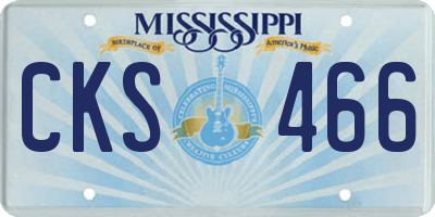 MS license plate CKS466