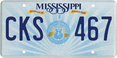 MS license plate CKS467