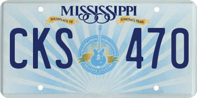 MS license plate CKS470