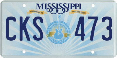 MS license plate CKS473