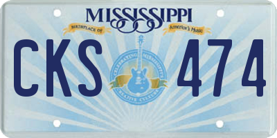 MS license plate CKS474