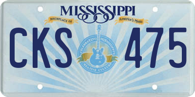 MS license plate CKS475