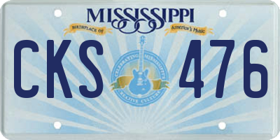MS license plate CKS476