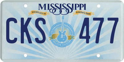 MS license plate CKS477