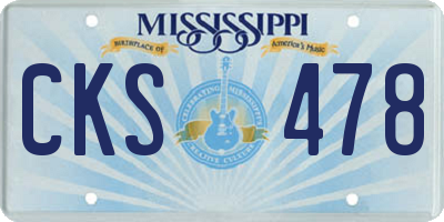 MS license plate CKS478