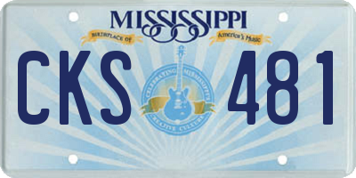 MS license plate CKS481