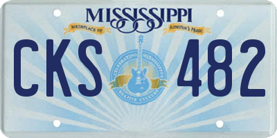 MS license plate CKS482