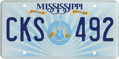 MS license plate CKS492