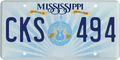 MS license plate CKS494
