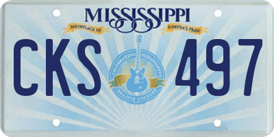 MS license plate CKS497
