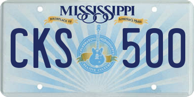 MS license plate CKS500