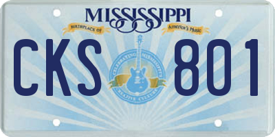 MS license plate CKS801