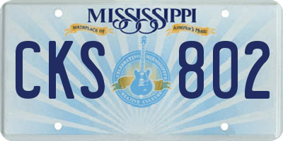 MS license plate CKS802