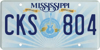 MS license plate CKS804
