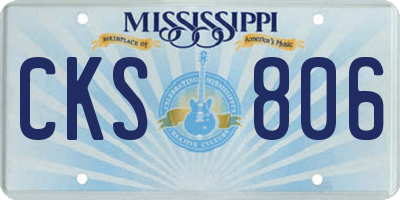 MS license plate CKS806