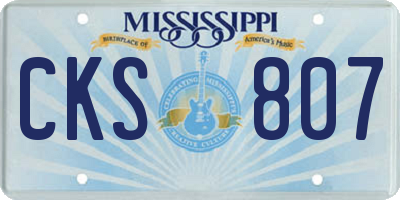 MS license plate CKS807