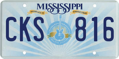 MS license plate CKS816