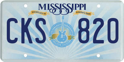 MS license plate CKS820