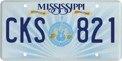 MS license plate CKS821