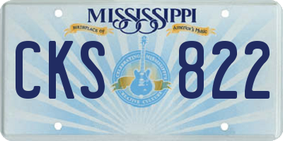 MS license plate CKS822
