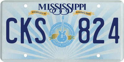 MS license plate CKS824