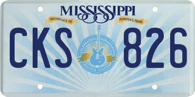 MS license plate CKS826