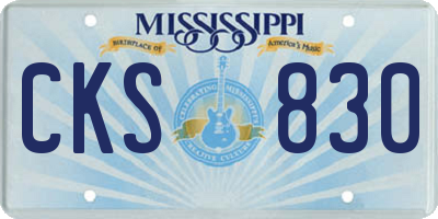MS license plate CKS830