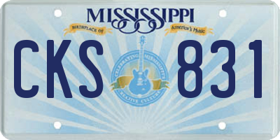 MS license plate CKS831