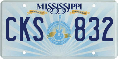 MS license plate CKS832