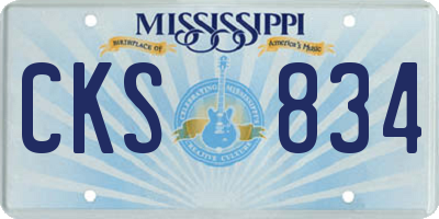 MS license plate CKS834