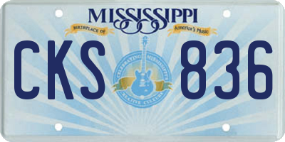 MS license plate CKS836
