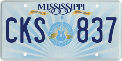 MS license plate CKS837