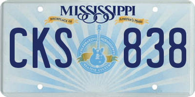 MS license plate CKS838