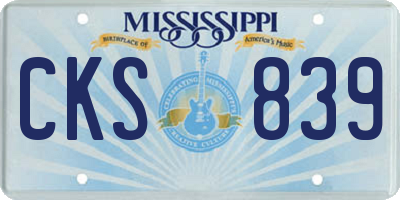 MS license plate CKS839