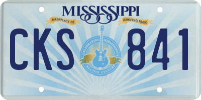 MS license plate CKS841