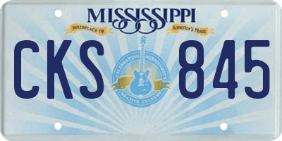 MS license plate CKS845