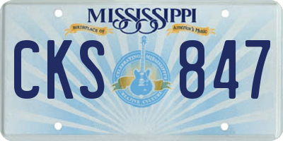 MS license plate CKS847