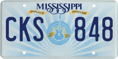 MS license plate CKS848