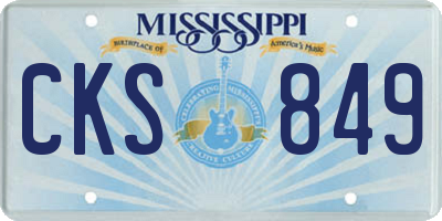 MS license plate CKS849