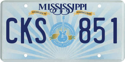 MS license plate CKS851