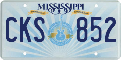 MS license plate CKS852