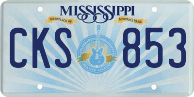 MS license plate CKS853