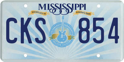 MS license plate CKS854